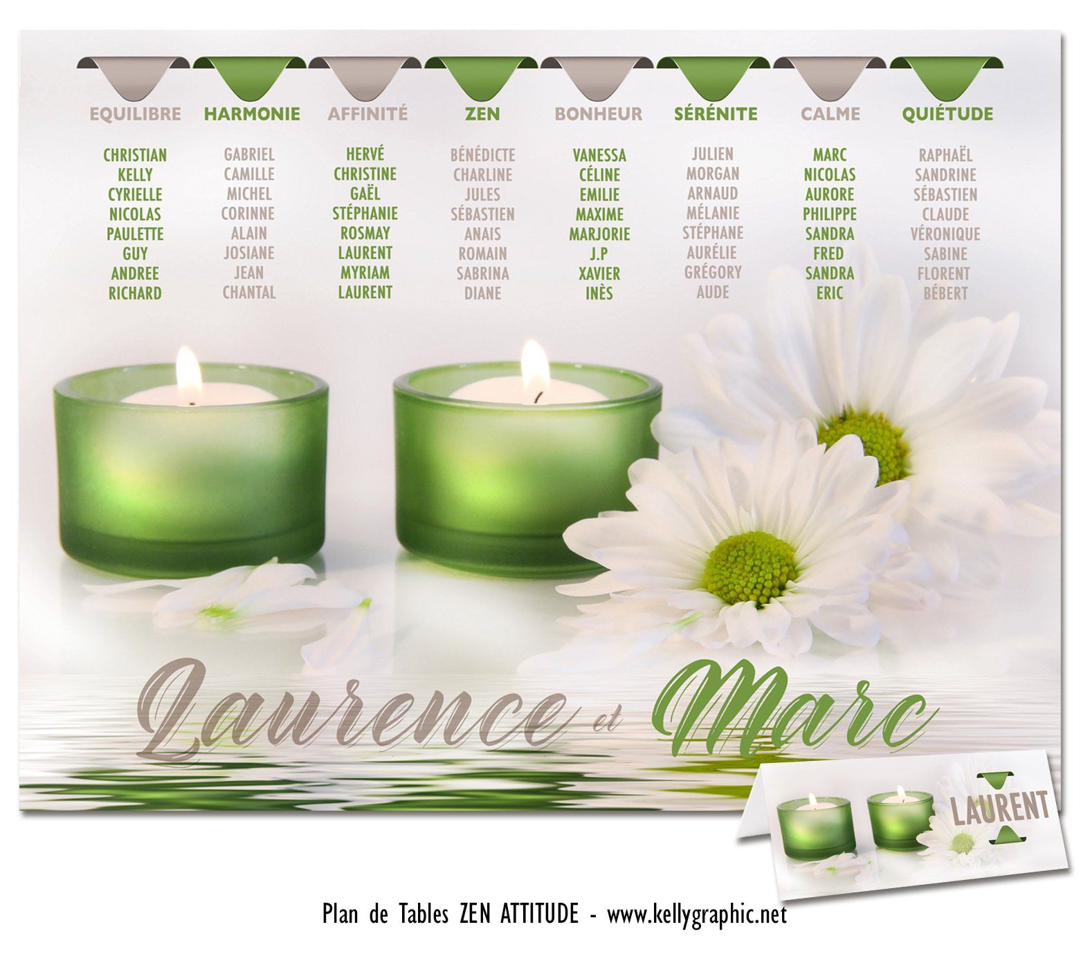 Plan de table mariage Zen Bambou Plan de table mariage Zen Bambou