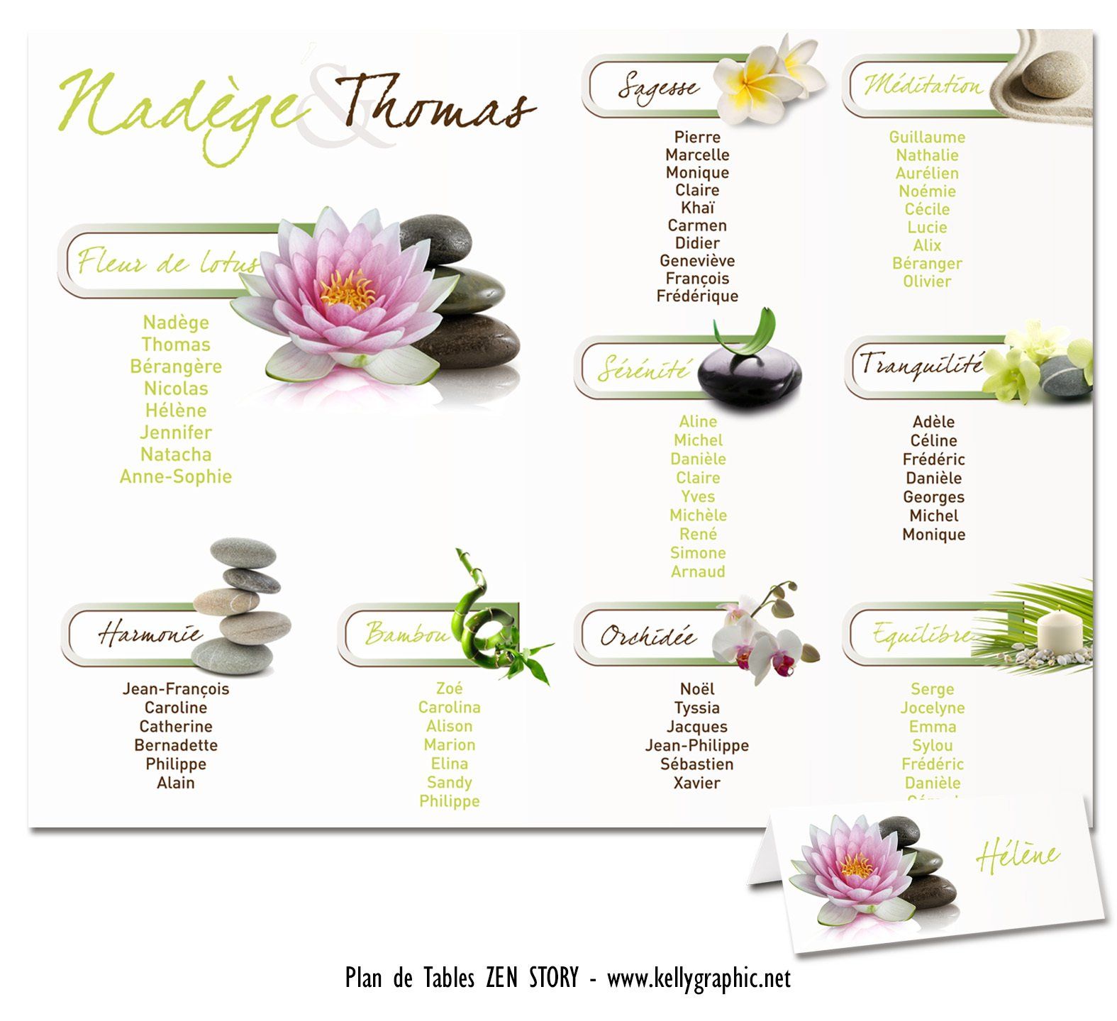 Plan de Table Mariage Galet zen Plan de Table Mariage Galet zen