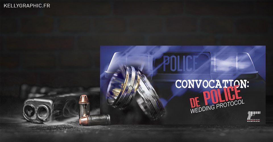 Faire-part mariage police, convocation judiciaire Faire-part mariage police, convocation judiciaire