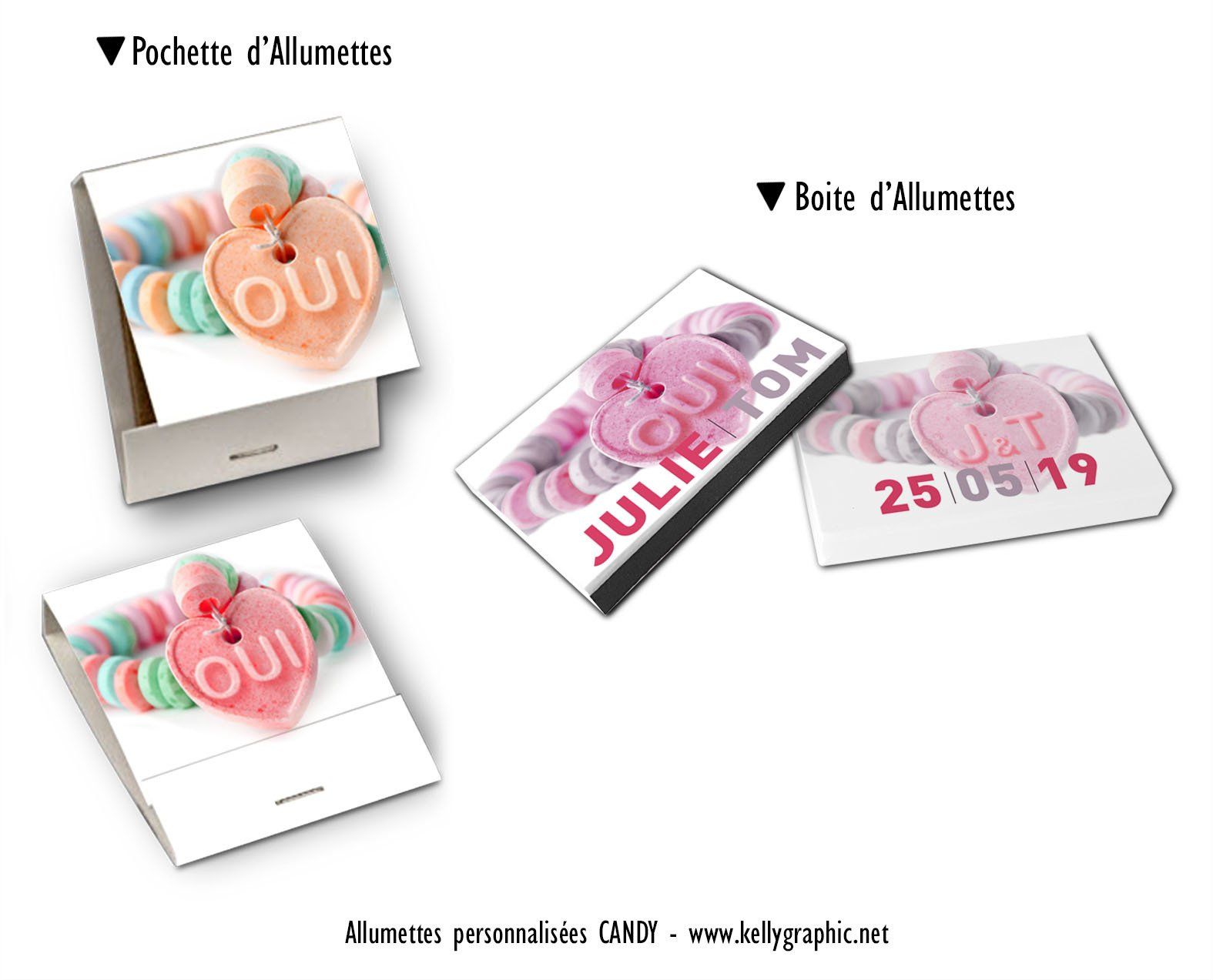 Allumettes personnalisées Mariage Allumettes personnalisées Mariage collier Bonbons Candy Bar