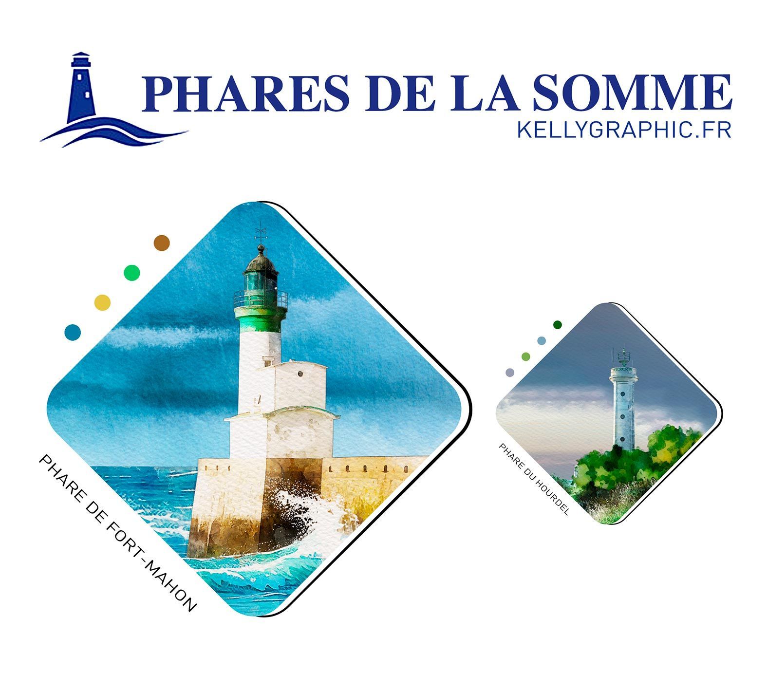 Aquarelle Phares Faire-part Mariage PHARES DE LA SOMME Aquarelle Phares Faire-part Mariage PHARES DE LA SOMME