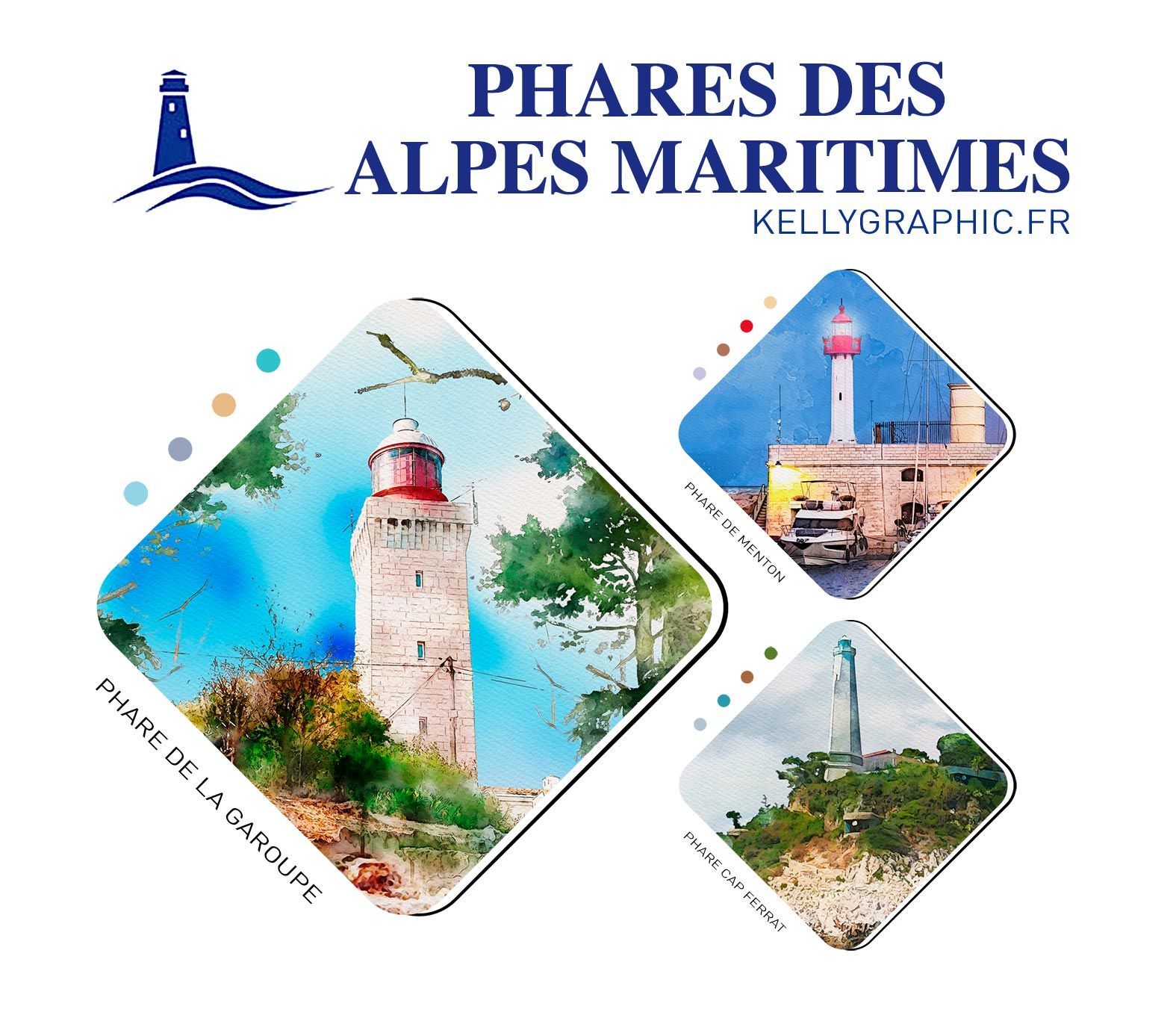 Aquarelle Phares Faire-part Mariage PHARES D'Alpes Maritimes Aquarelle Phares Faire-part Mariage PHARES D'Alpes Maritimes