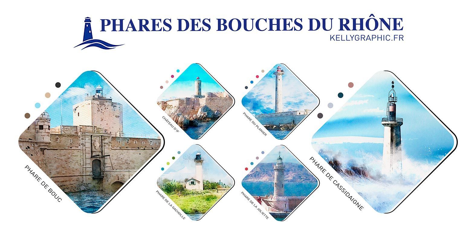 Aquarelle Phares Faire-part Mariage PHARES bouches du rhone Aquarelle Phares Faire-part Mariage PHARES bouches du rhone