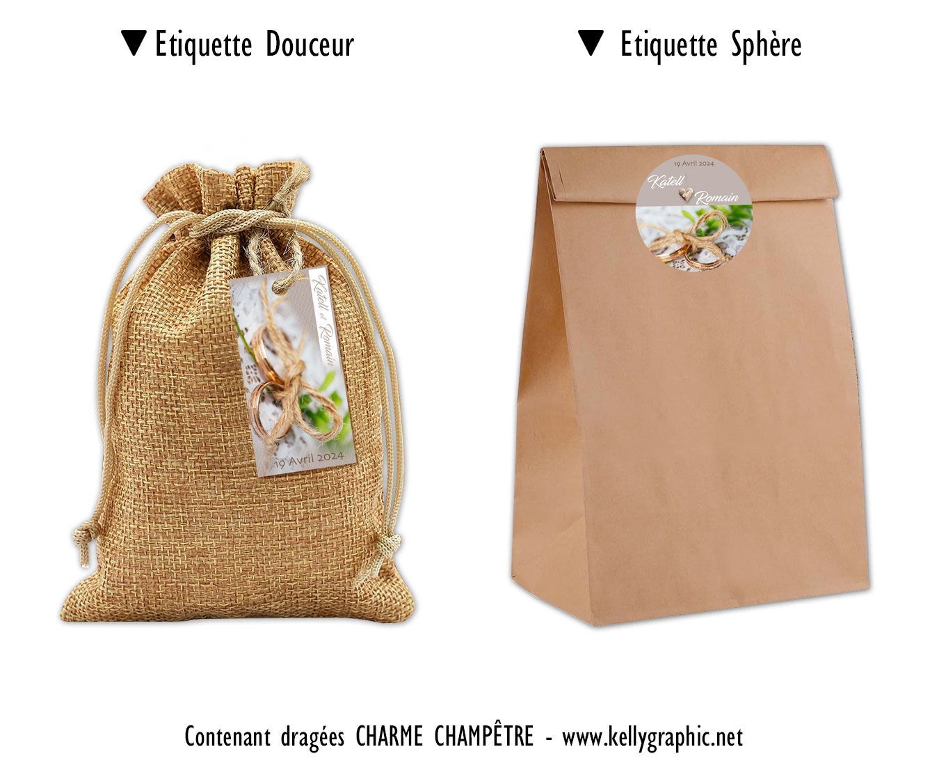 dragées mariage bucolique campagne chic champêtre Pochon Etui dragées mariage bucolique campagne chic champêtre