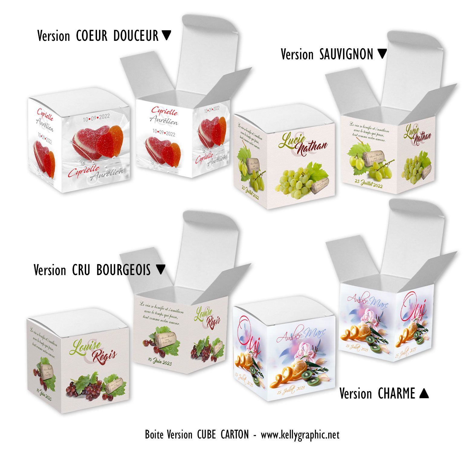 Boite dragées personnalisées cube Boite dragées personnalisées cube