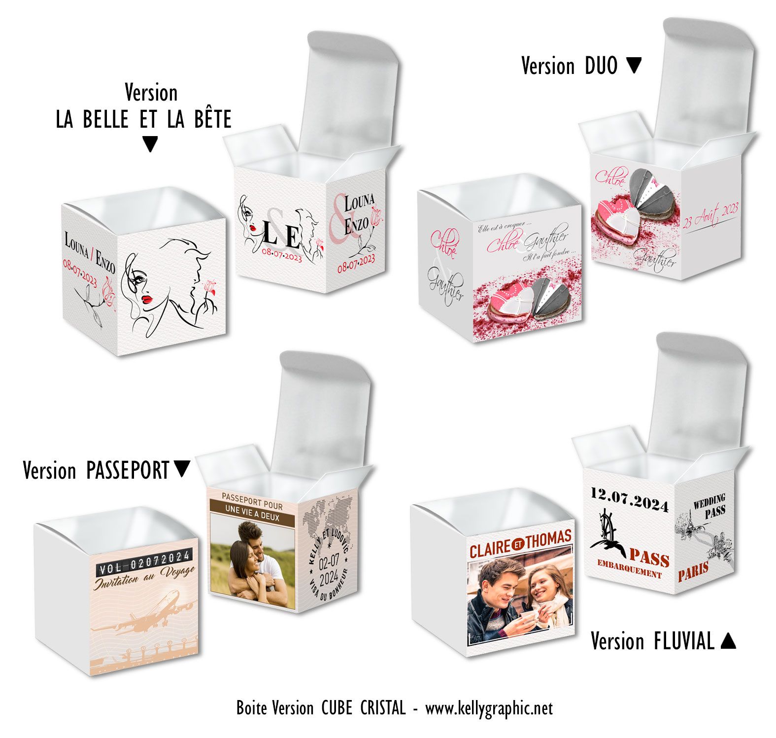 Boite dragées personnalisées cube Boite dragées personnalisées cube