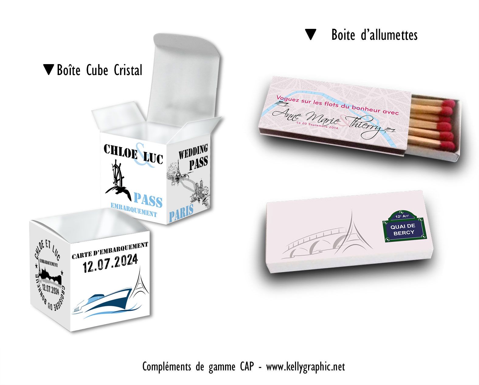 Boites dragées personnalisées mariage Allumettes personnalisées mariage