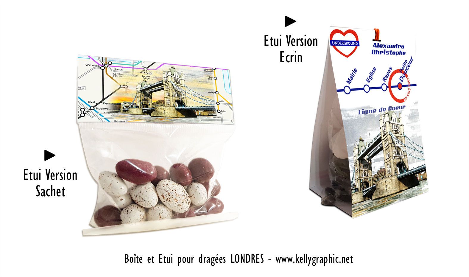 Boite de dragées personnalisée mariage Sachets boites de dragées personnalisées mariage Londres