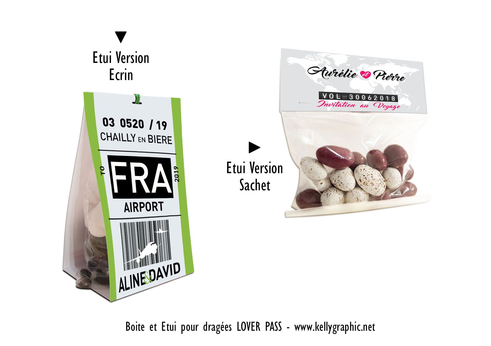 Pochette dragées mariage voyage Pochette dragées mariage voyage