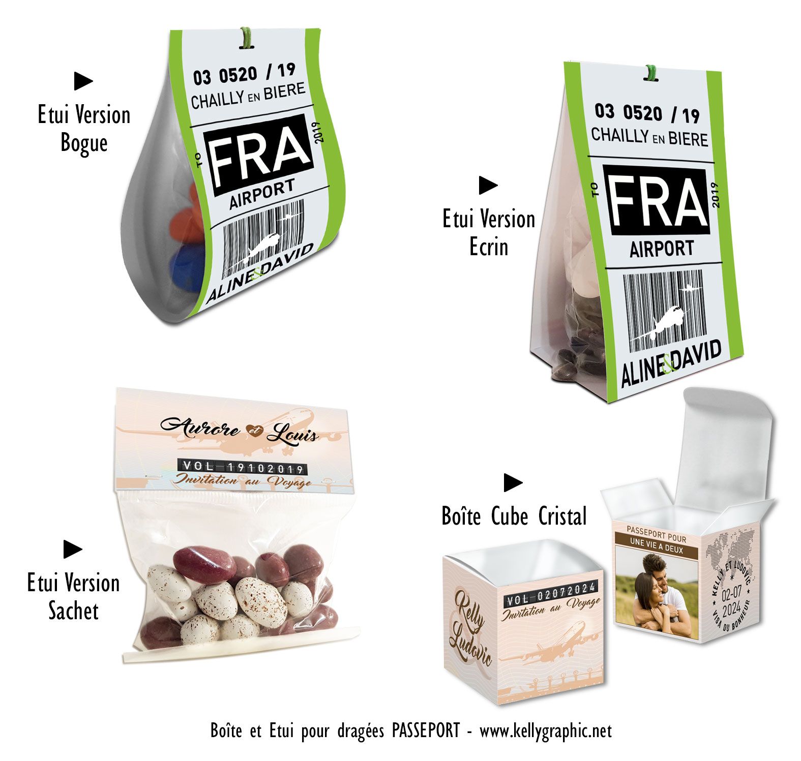 Boites de dragées personnalisées Passeport Boites de dragées personnalisées Passeport