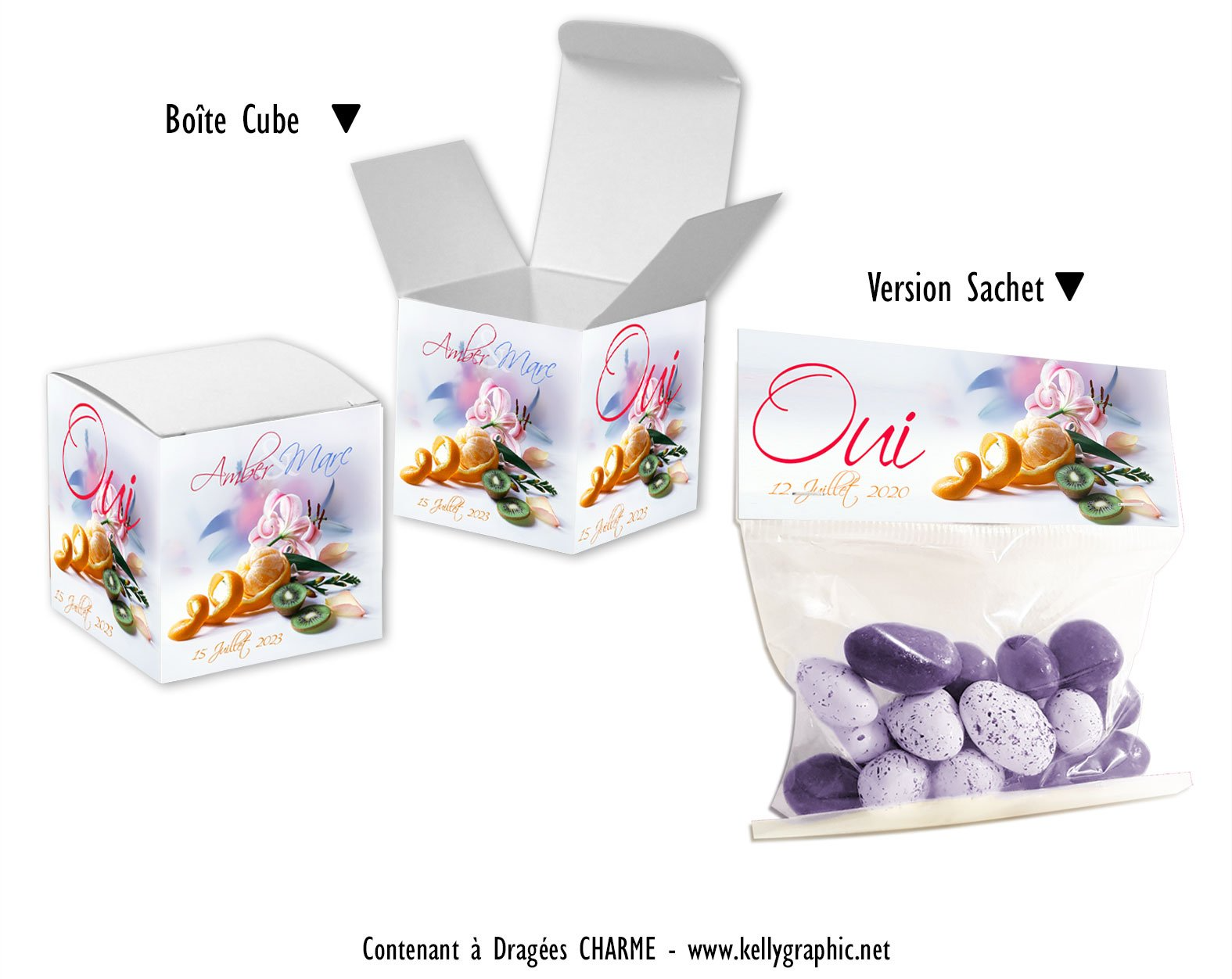 Pochon dragées personnalisées mariage Boite dragées personnalisées mariage