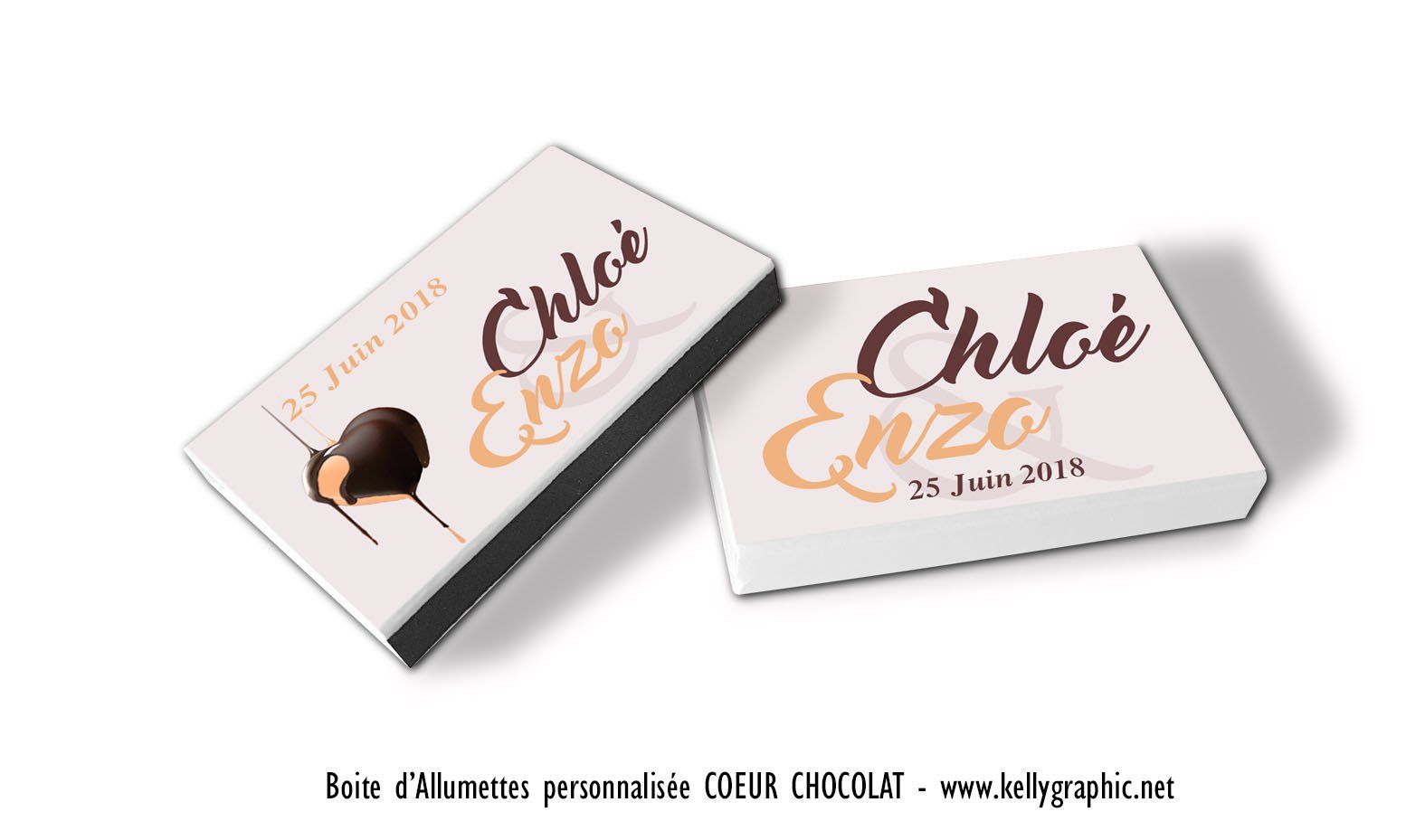 Boite allumettes personnalisée mariage Boite allumettes personnalisée mariage - petites quantités