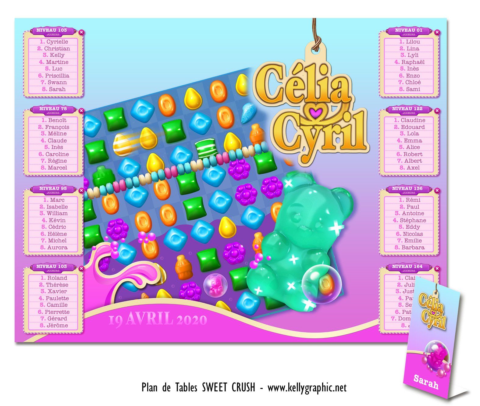 Plan de Tables Mariage bonbons Candy Crush Plan de Tables Mariage bonbons Candy Crush