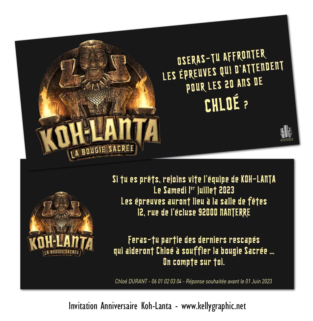 carte invitation anniversaire koh lanta Invitation, carte cartons anniversaire Ado Adultes Enfants koh lanta