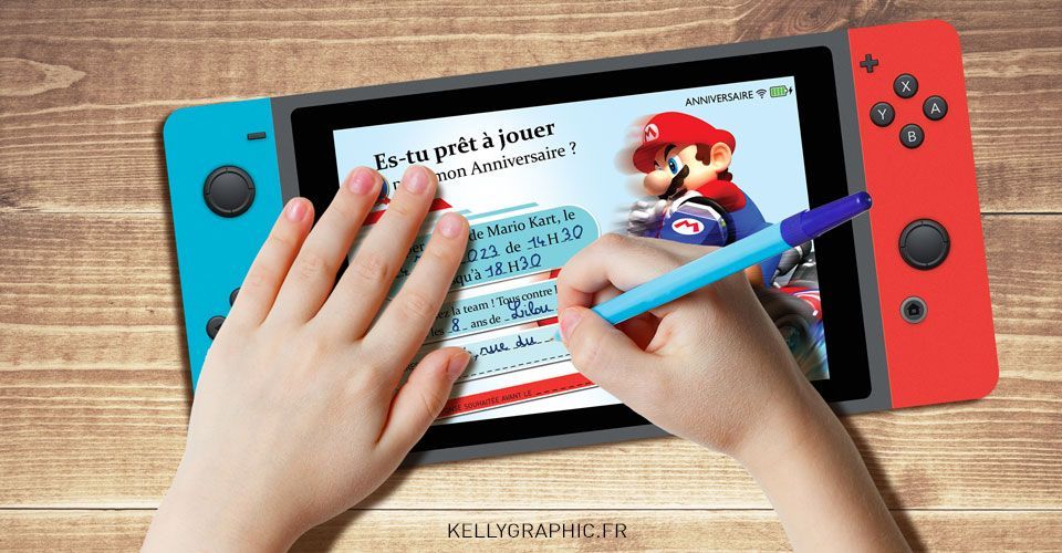 Invitations anniversaire Mario Kart Carte anniversaire Mario Kart