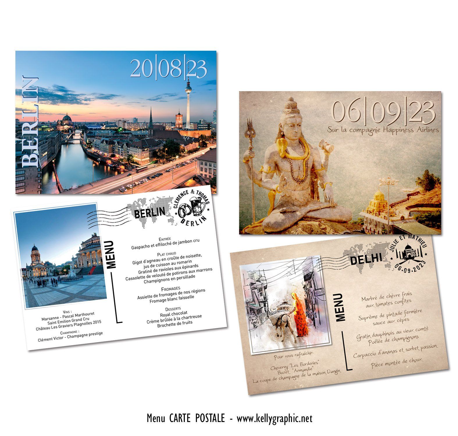 menus personnalisé mariage carte postale menus personnalisé mariage carte postale