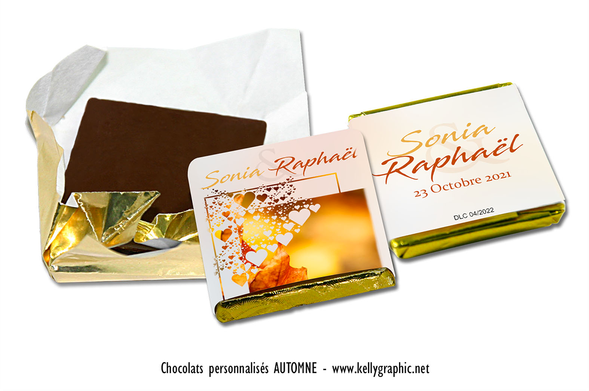 Chocolats mariage petites quantités Chocolats mariage personnalisées