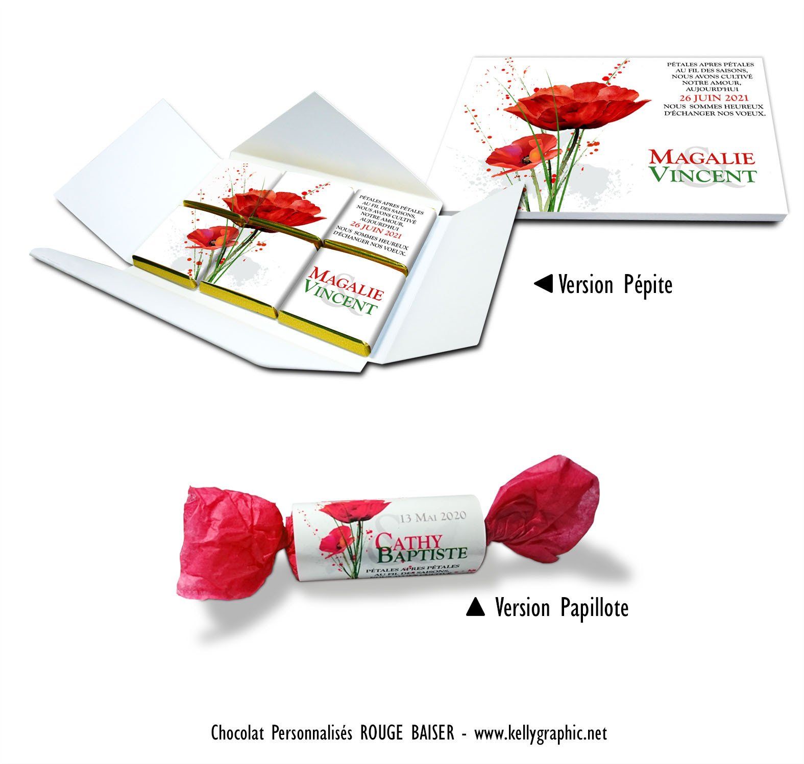 Chocolats personnalisés petite quantités Chocolats noirs de Mariage personnalisés petites quantités