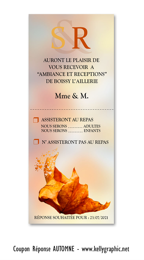 coupon réponse mariage automne coupon réponse mariage automne