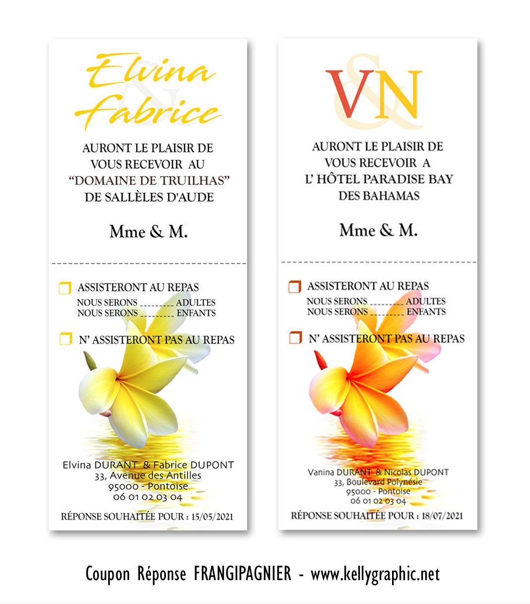 Coupon Réponse Mariage Frangipanier Coupon Réponse Mariage Frangipanier