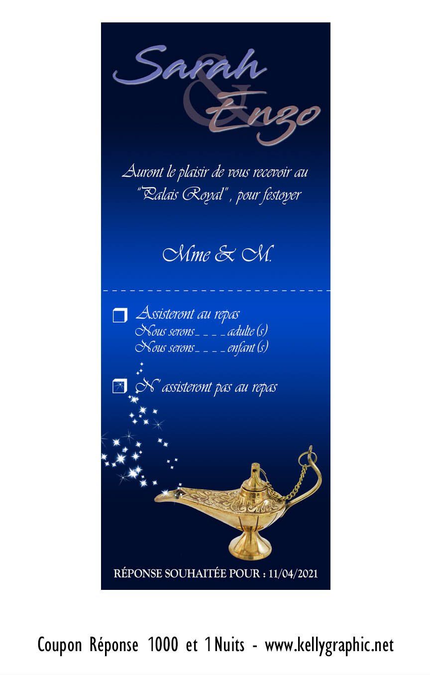 Coupon Réponse mariage 1001 nuits Aladdin Coupon Réponse mariage 1001 nuits Aladdin