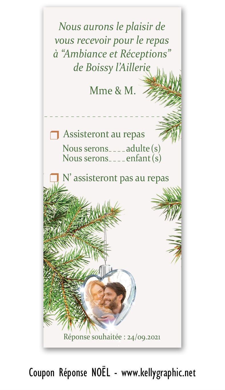 Coupon Réponse mariage Noël Coupon Réponse mariage Noël