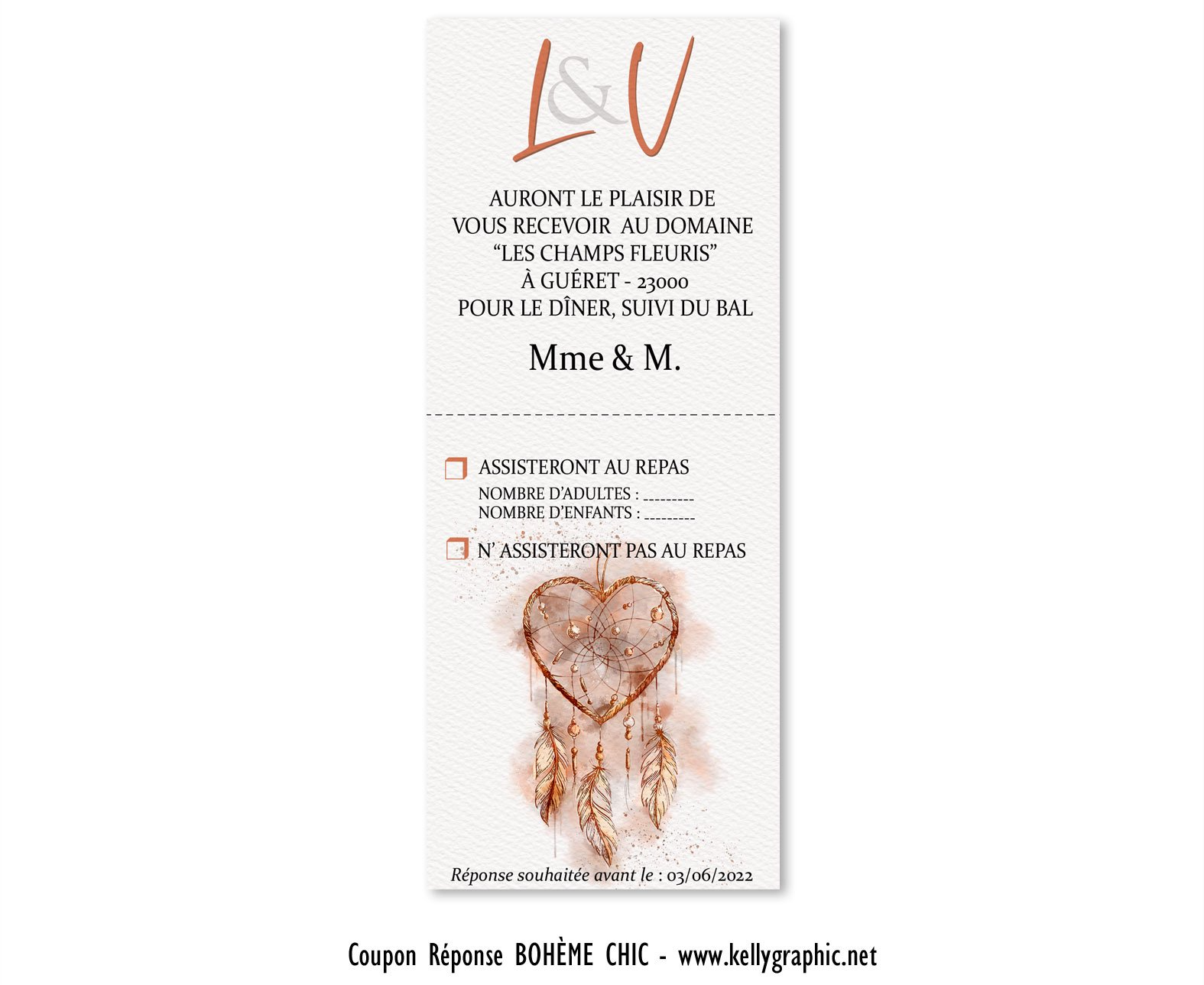 Faire-part Mariage Bohème Chic Faire-part Mariage Bohème Chic