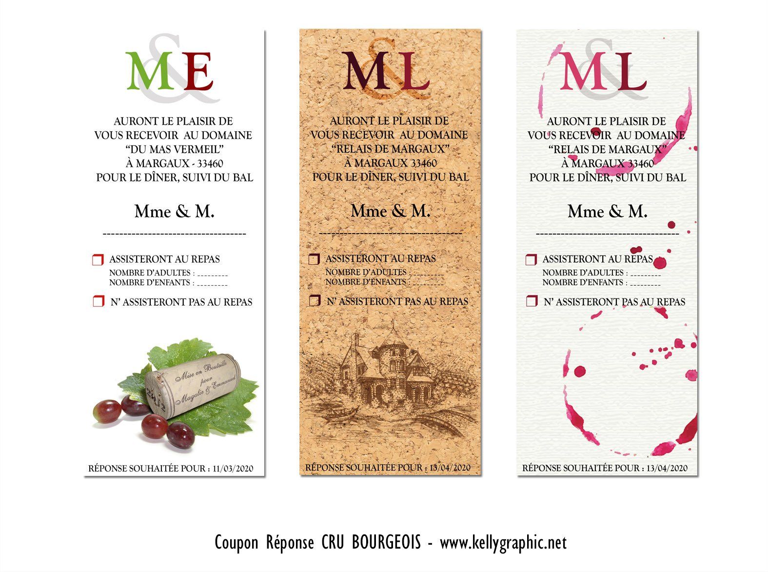 Coupon réponse Mariage Vin Coupon réponse Mariage Vin