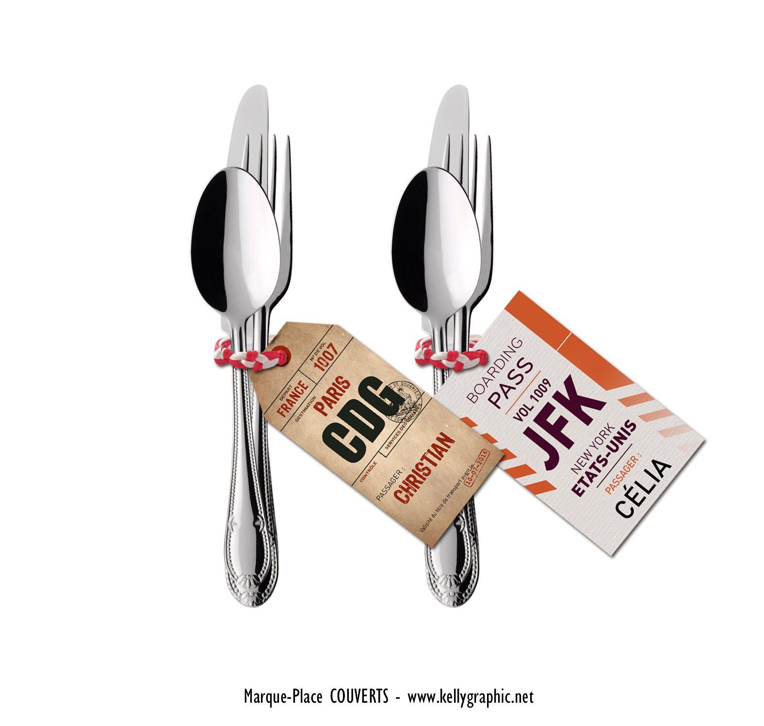 marque places personnalisés invités couverts marque places mariage invités couverts