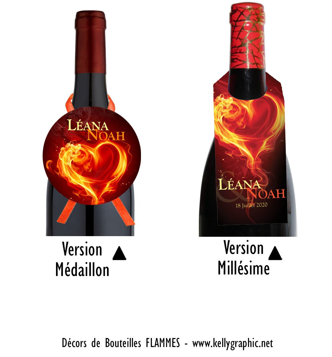 Décors bouteilles Mariage Feu Flammes Décors bouteilles Mariage Feu Flammes