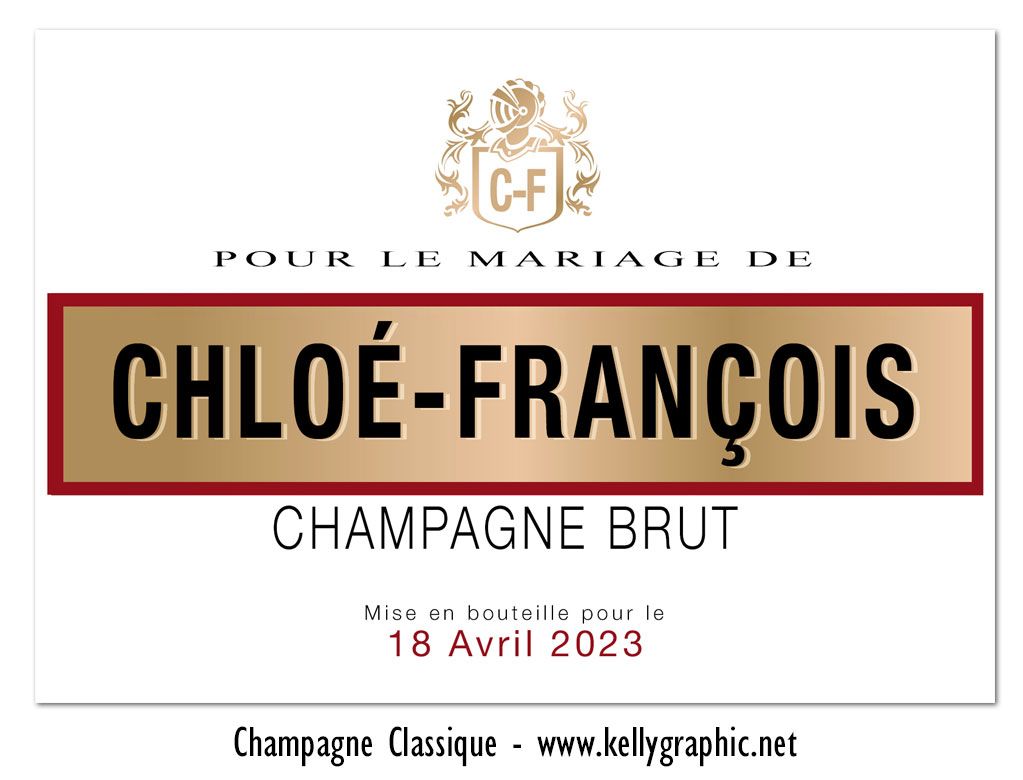 Etiquettes bouteilles Champagne mariage Etiquettes autocollantes personnalisées bouteilles Champagne ou Vin mariage