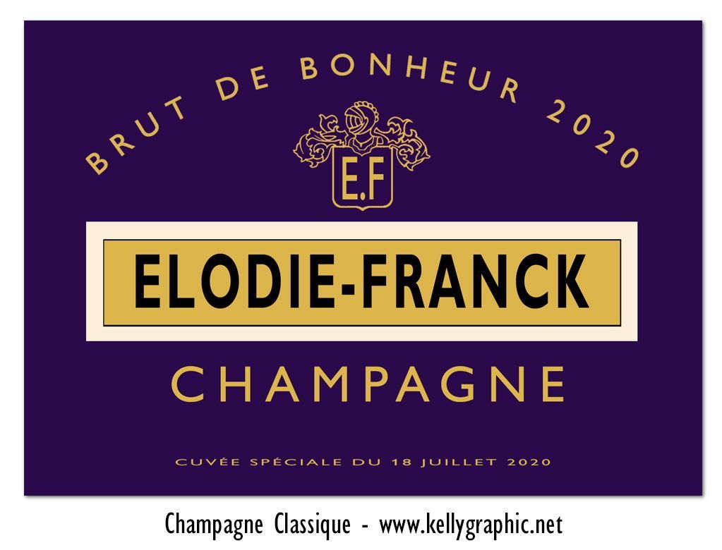 Etiquettes bouteilles Champagne mariage