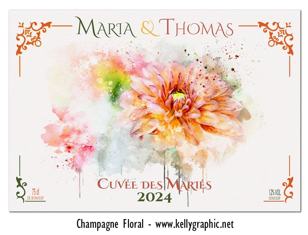 Etiquettes bouteilles Champagne mariage Etiquettes autocollantes personnalisées bouteilles mariage Champagne ou Vin