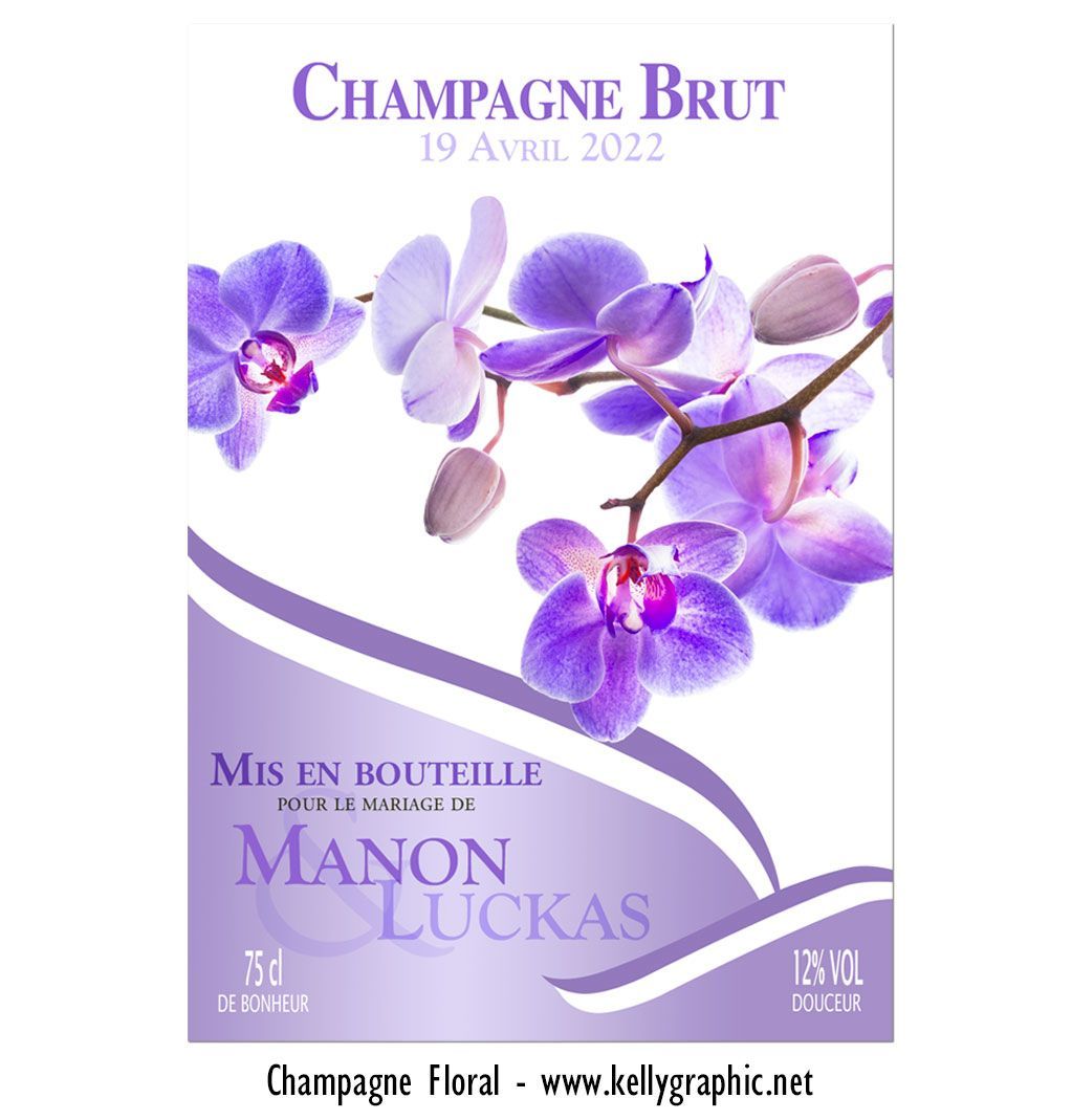 Etiquettes bouteilles Champagne mariage Etiquettes autocollantes personnalisées bouteilles mariage Champagne ou Vin