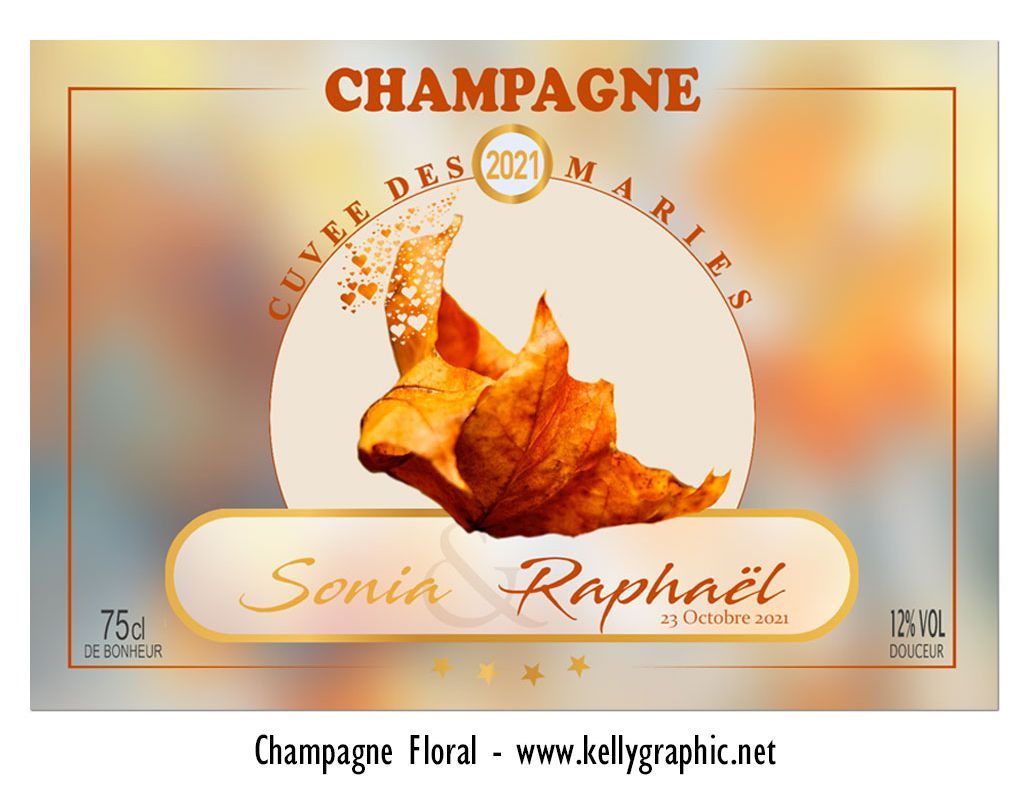 Etiquettes bouteilles Champagne mariage Etiquettes autocollantes personnalisées bouteilles mariage Champagne ou Vin