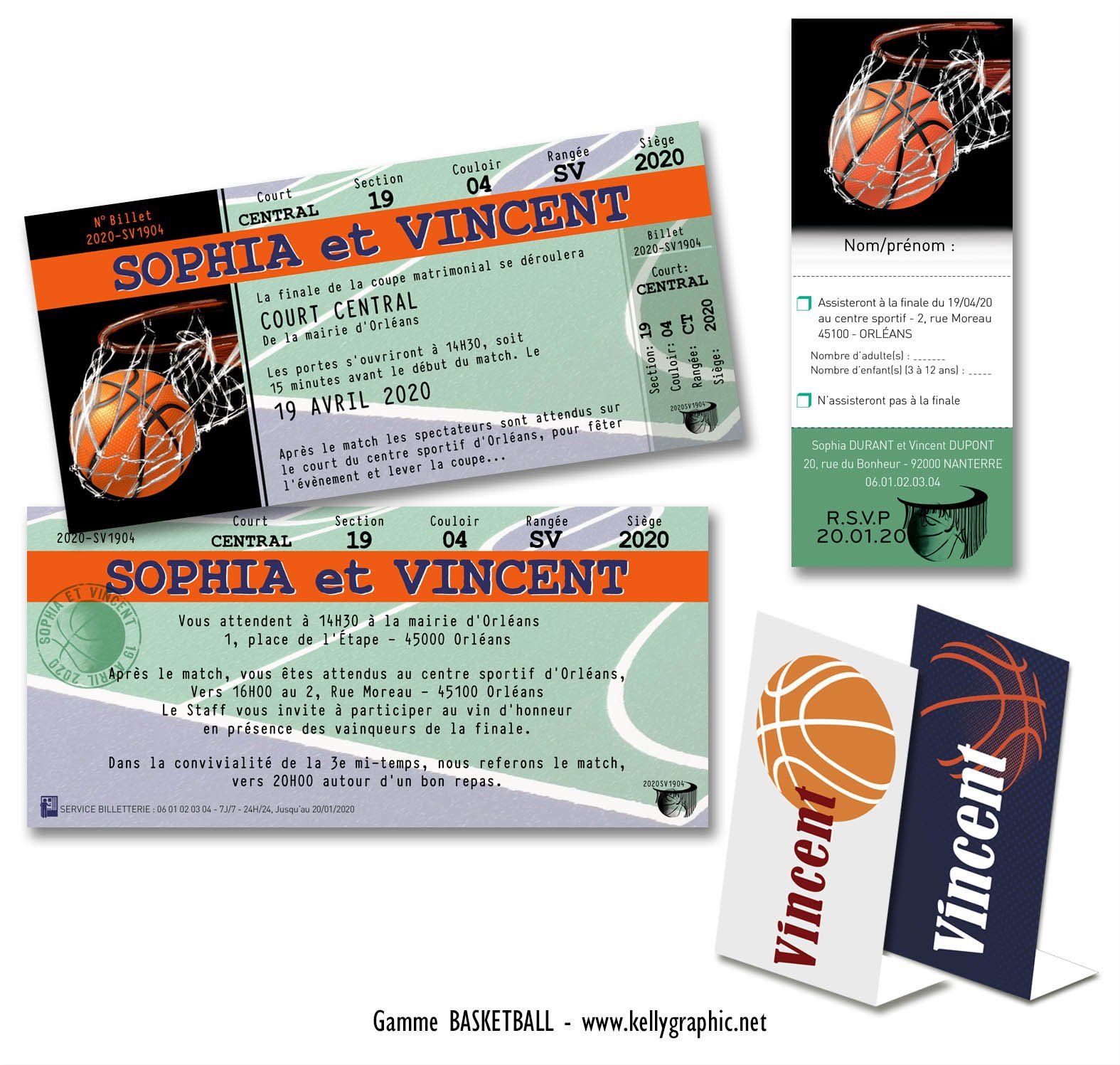 Faire-part Mariage BASKET Faire-part Mariage BASKET