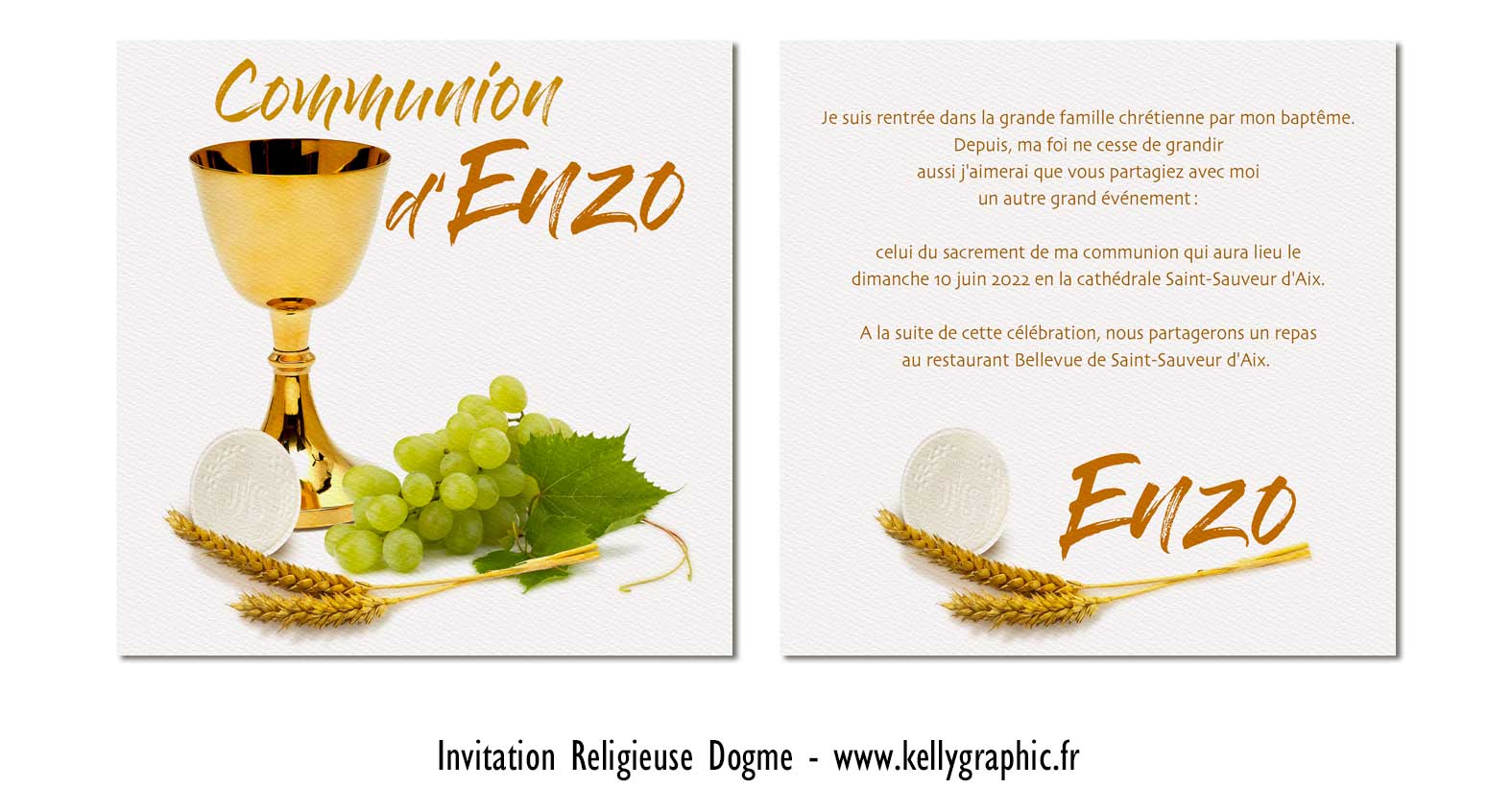 Faire-part communion église Faire-part communion calice