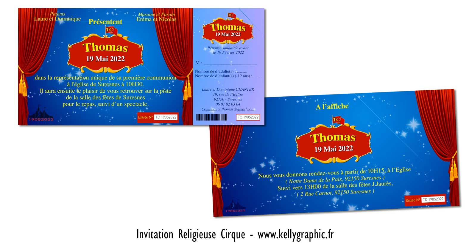 Faire-part communion cirque Faire-part communion cirque