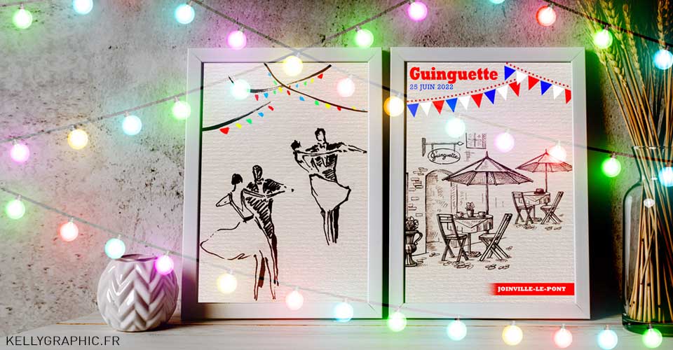 carton d'invitation soirée guinguette Invitation, carte cartons anniversaire Ado Adultes Enfants soirée guinguette