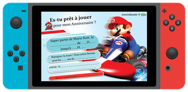 Invitation Carton anniversaire Mario Switch