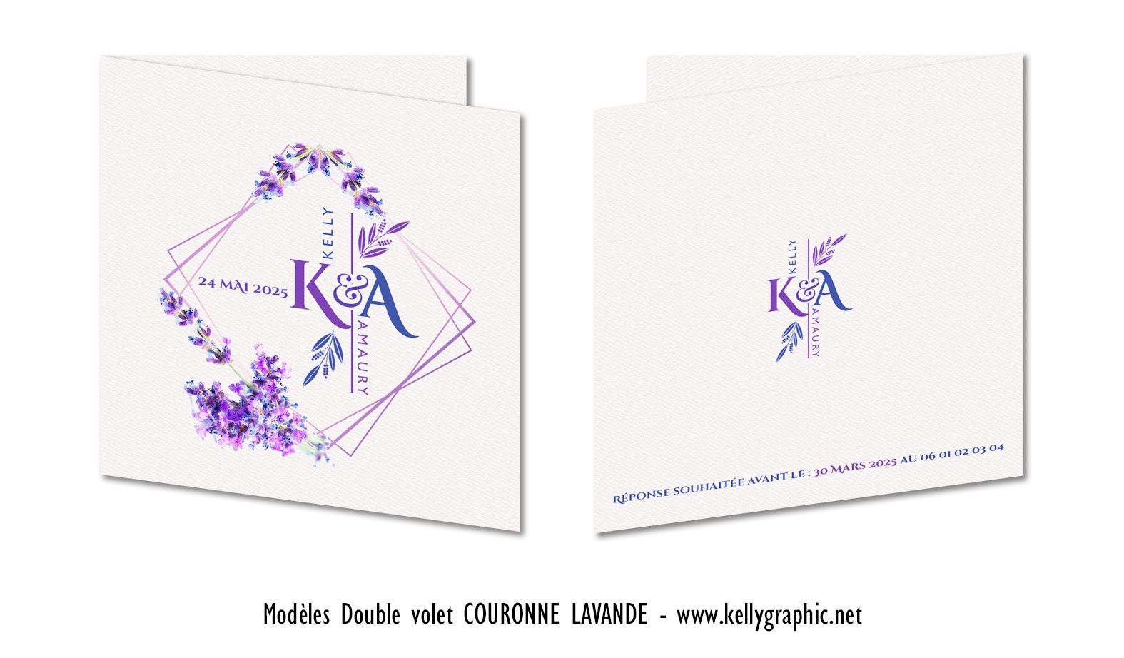 Faire-part couronne de fleurs champêtre Faire-part couronne de fleurs champêtre