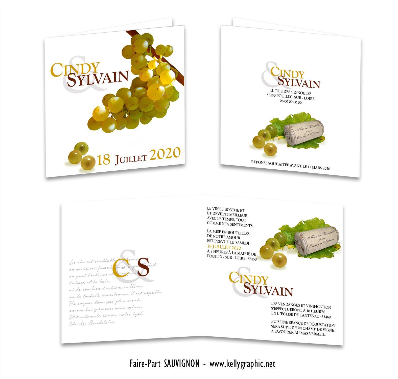 Faire-part Mariage vin blanc Faire-part Mariage vin blanc Sauvignon