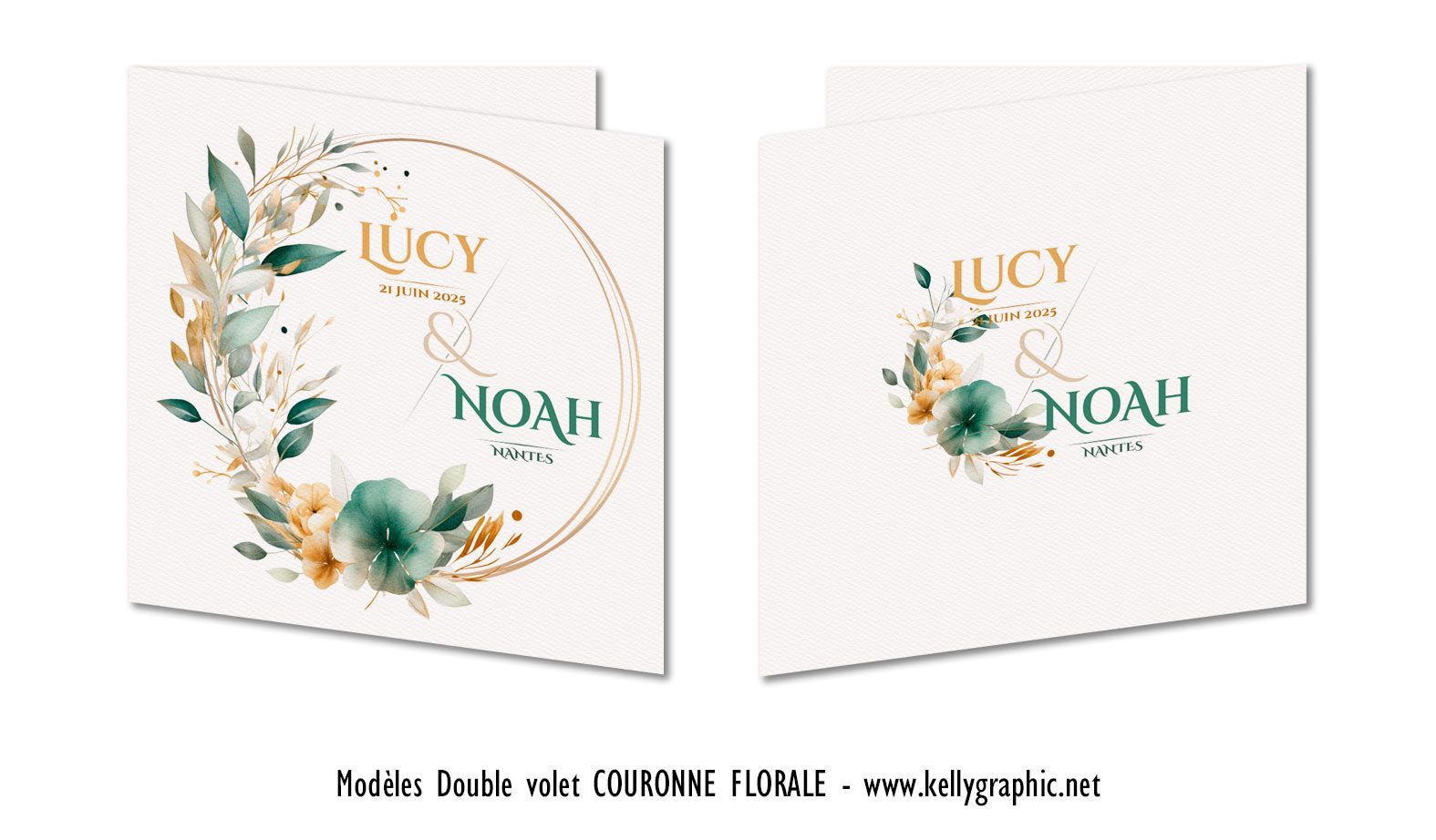 Faire-part couronne de fleurs champêtre Faire-part couronne de fleurs champêtre