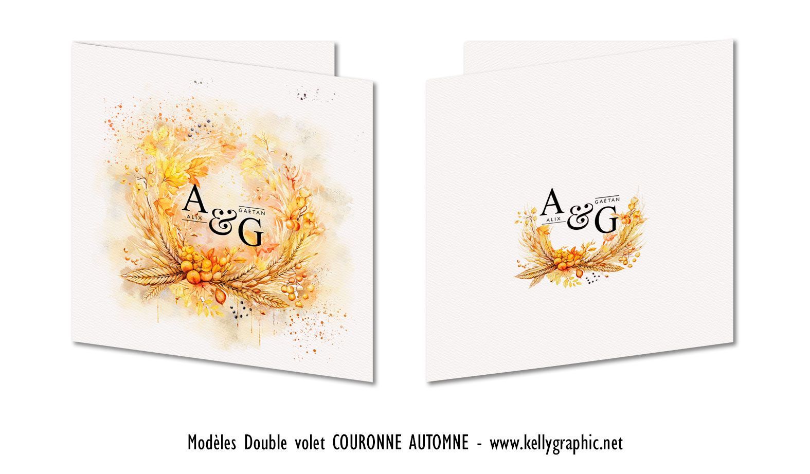 Faire-part couronne de fleurs champêtre Faire-part couronne de fleurs champêtre