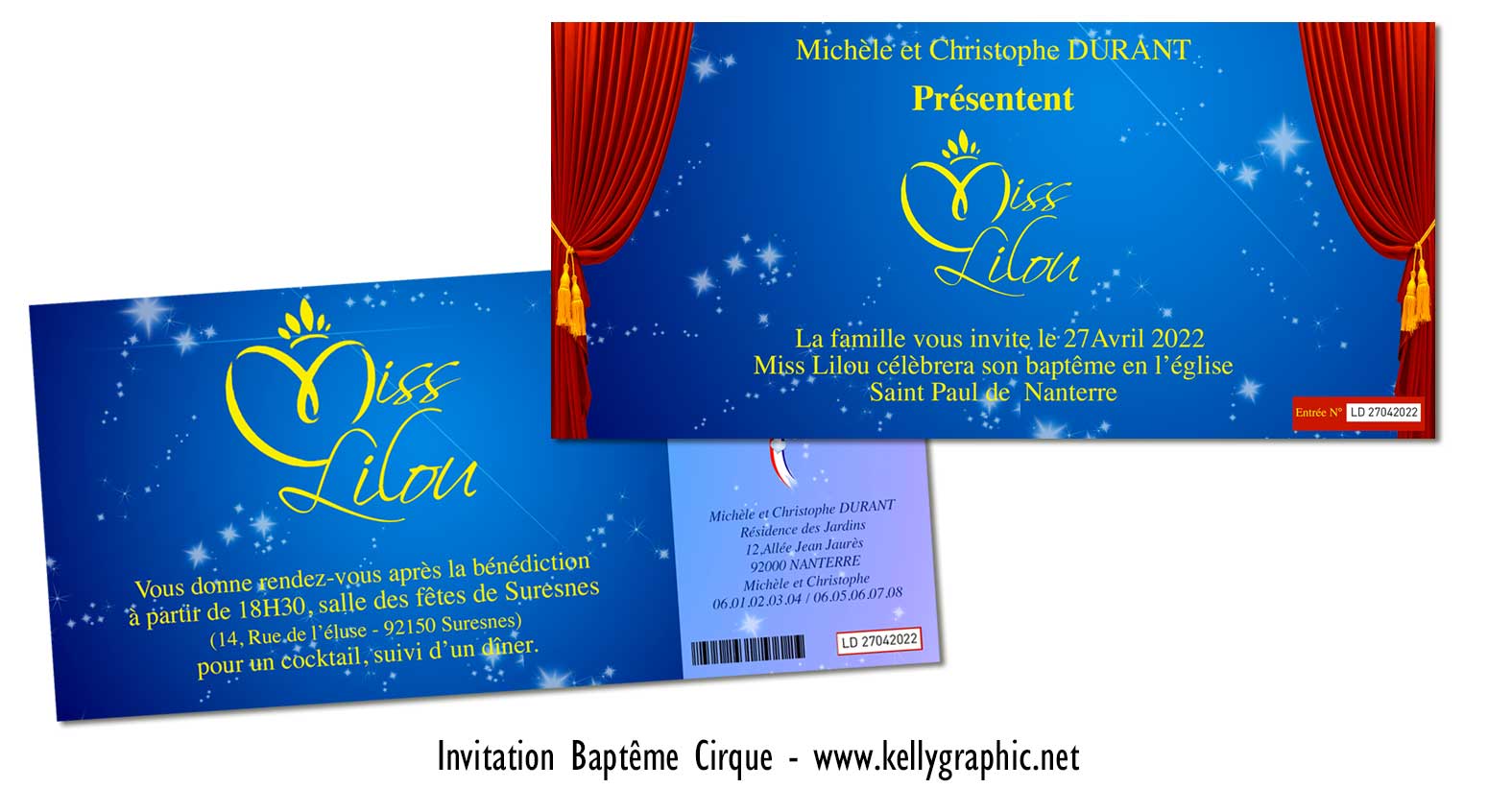 Faire-part religieux baptême cirque Faire-part religieux baptême cirque