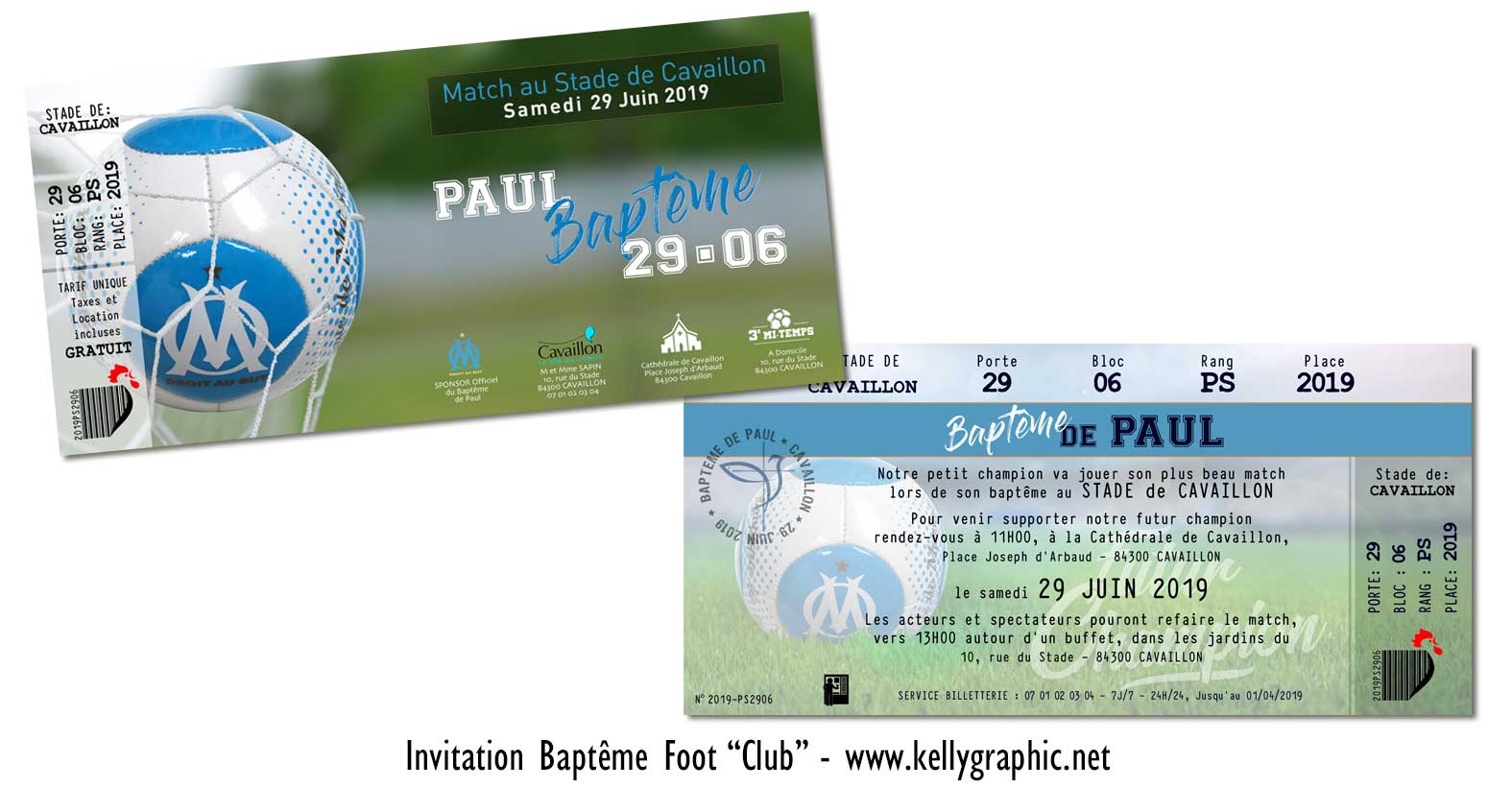 Faire-part religieux baptême foot Faire-part religieux baptême foot