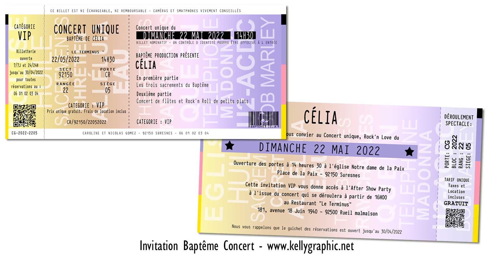 Faire-part religieux baptême musique Faire-part religieux baptême concert