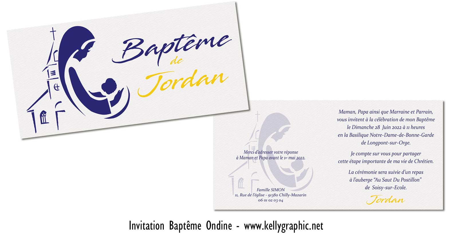 Faire-part religieux baptême église Faire-part religieux baptême église