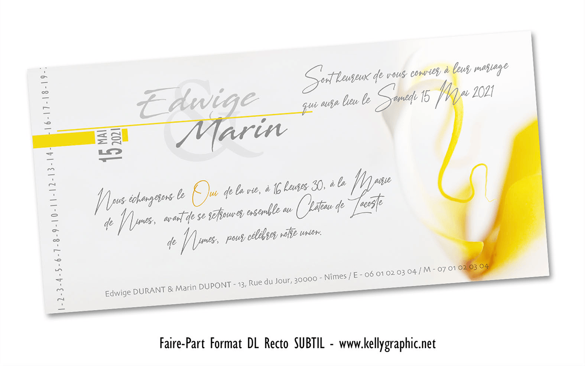 Faire-part mariage Orchidée Faire-part mariage Orchidée