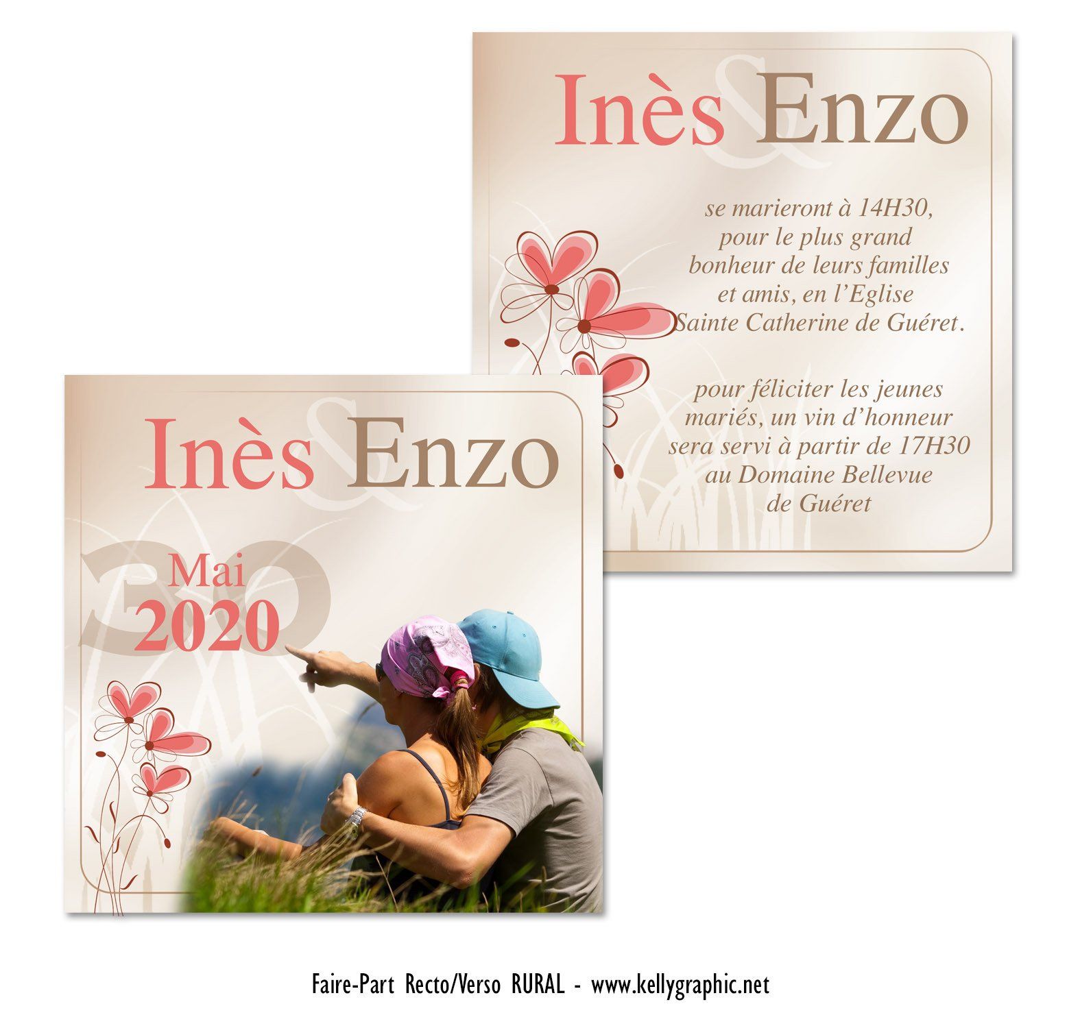 Faire-part Mariage Fleurs de Champs Faire-part Mariage Fleurs de Champs